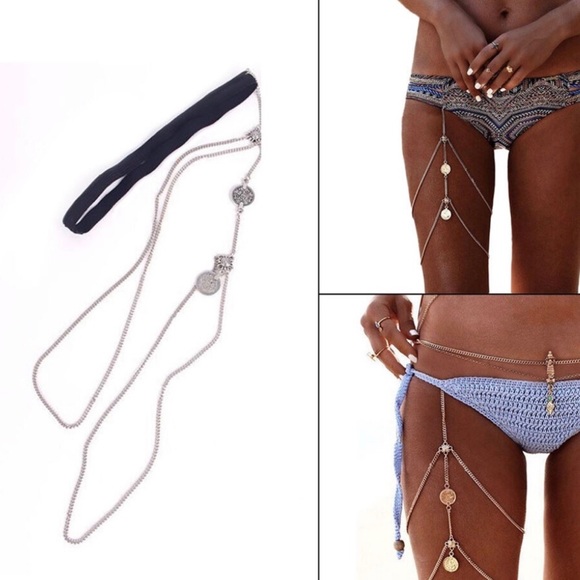 ☀️SALE☀️ Silver Tassel Boho Leg Chain - Picture 4 of 4